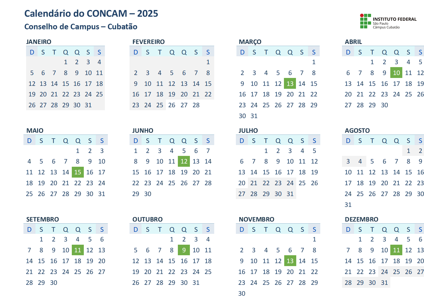 calendario concam 2025