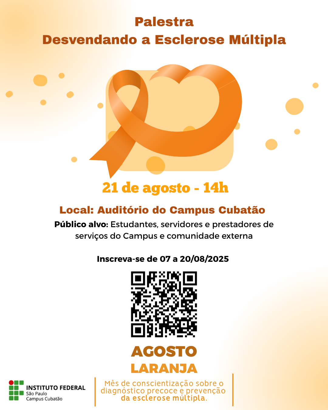 Post instagram campanha contra esclerose saúde básico laranja 2